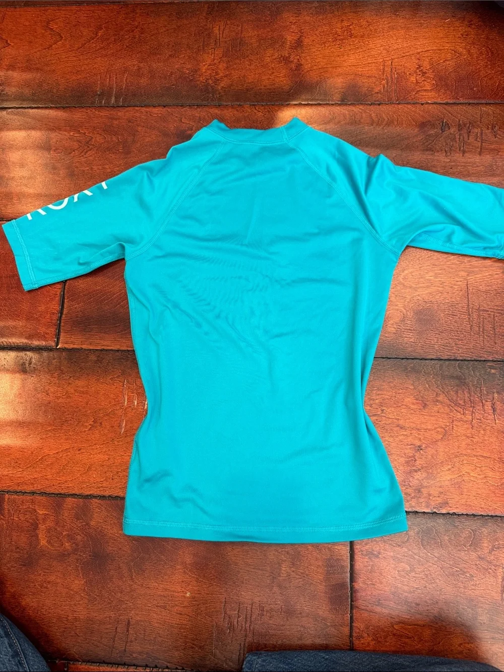 Roxy Girls' Teal Blue Short-Sleeve Rashguard